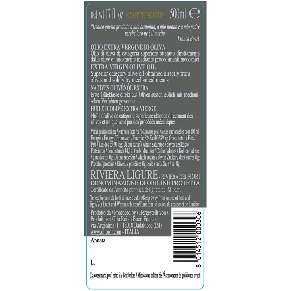 Carte Noire Olio DOP Riv Roi