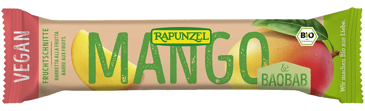 Fruchtschnitte Mango Baobab 40g Rapunzel BIO