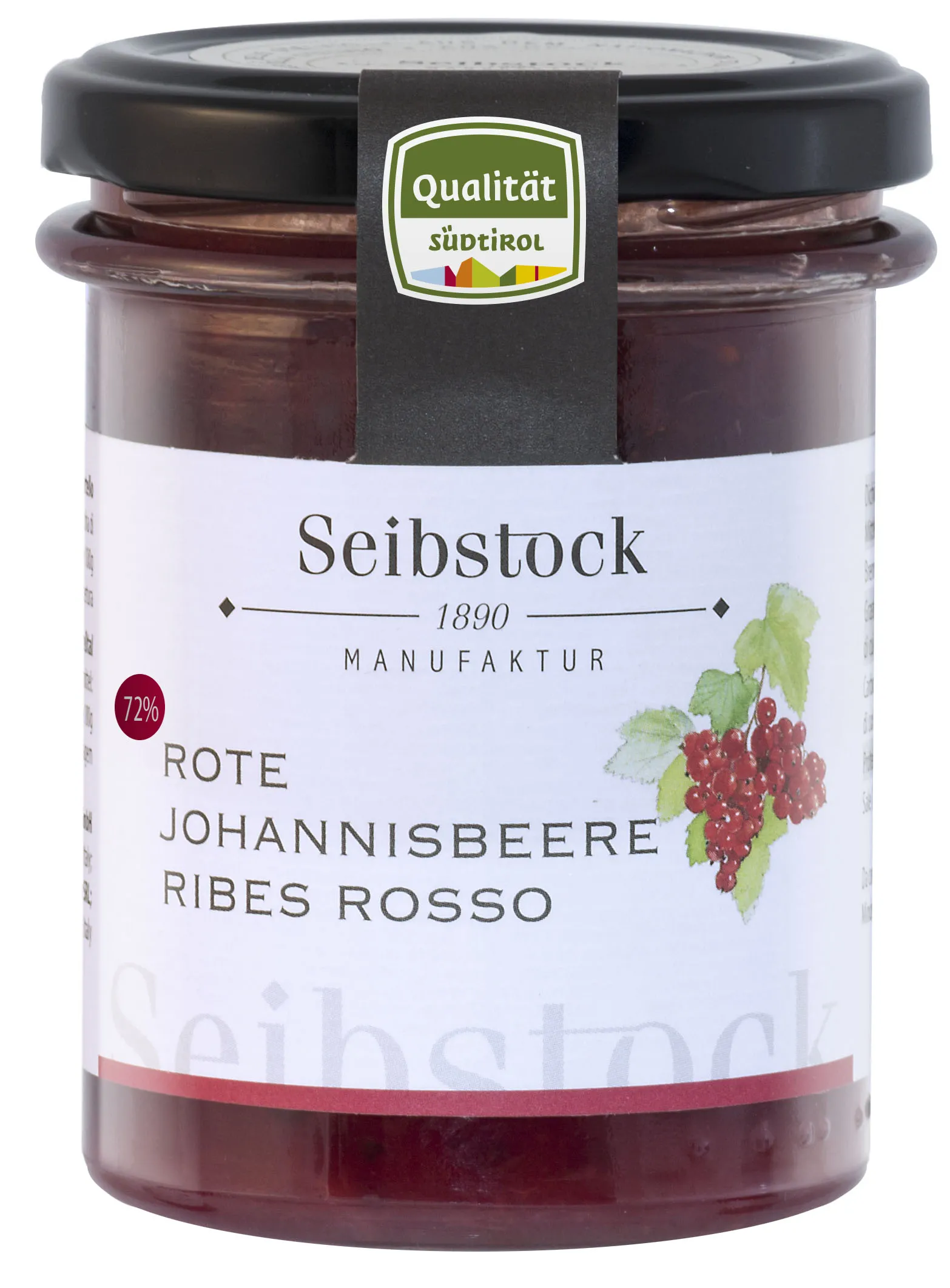 Fruchtaufstrich Johannisbeere 72% "Seibstock" 