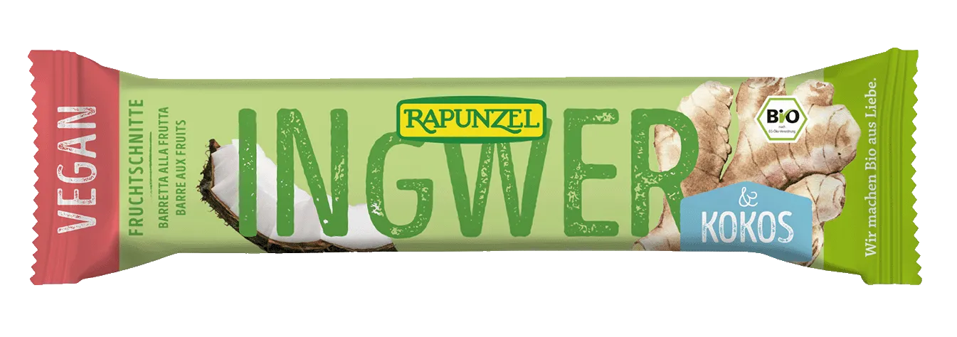 Fruchschnitte Ingwer Kokos 40g Rapunzel BIO