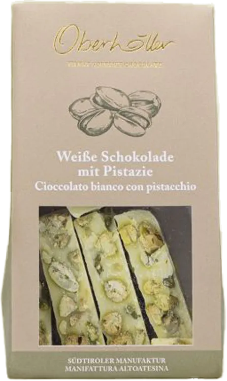 Frische weiße Bruchschokolade Pistazie Oberhöller