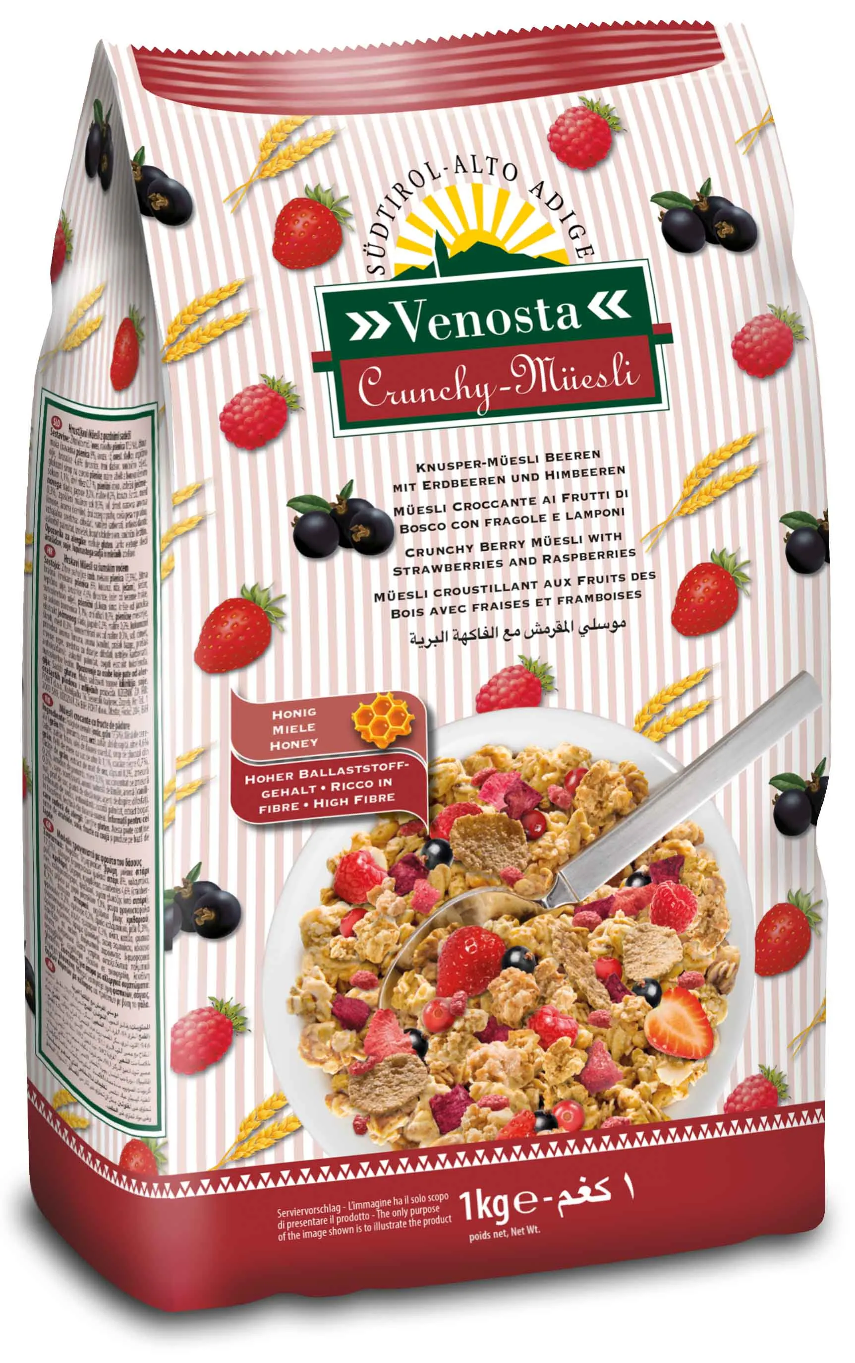 Müesli croccante con frutti rossi  Venosta 1kg