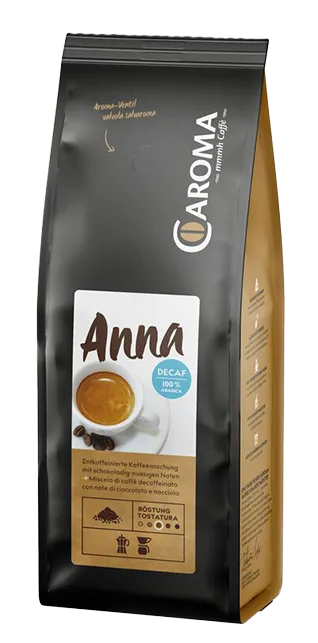 Caffè 100% Arabica Anna decaffeinato macinato Caroma